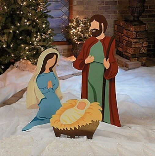 Metal Outdoor Christmas Decorations
 Nativity Scene Metal Outdoor Jesus Mary Joseph