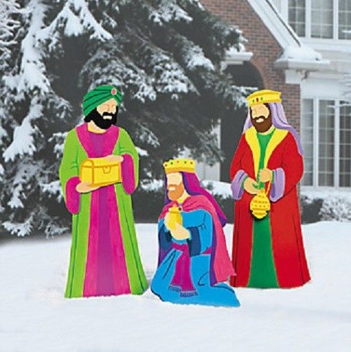 Metal Outdoor Christmas Decorations
 Nativity Three Kings Scene Metal Outdoor Christmas