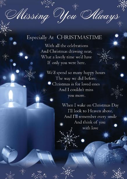 Missing You At Christmas Quotes
 Christmas Graveside Memorial Bereavement Cards VARIETY