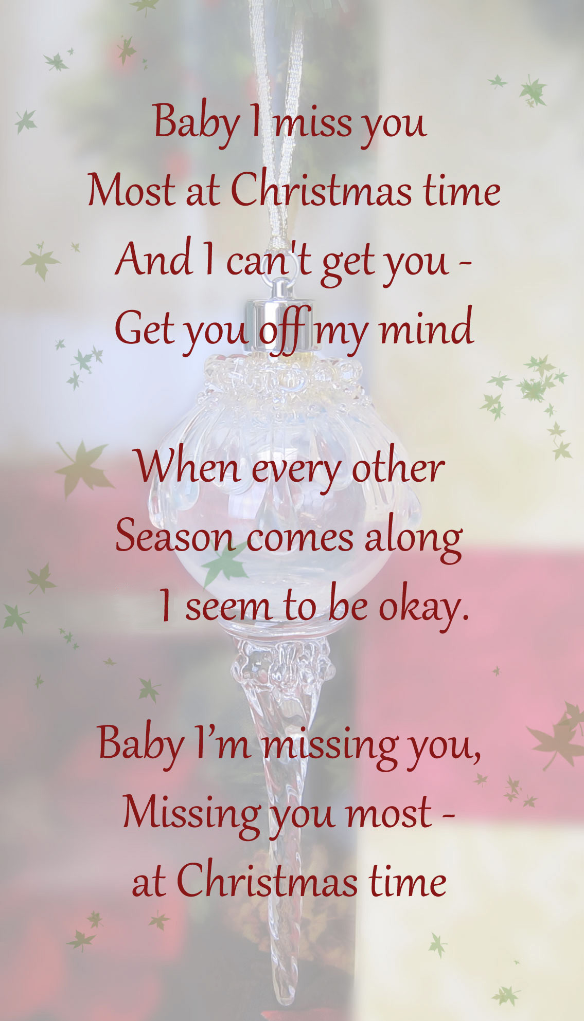 Missing You At Christmas Quotes
 Missing You At Christmas Poems & Hoiday Memorial Quotes