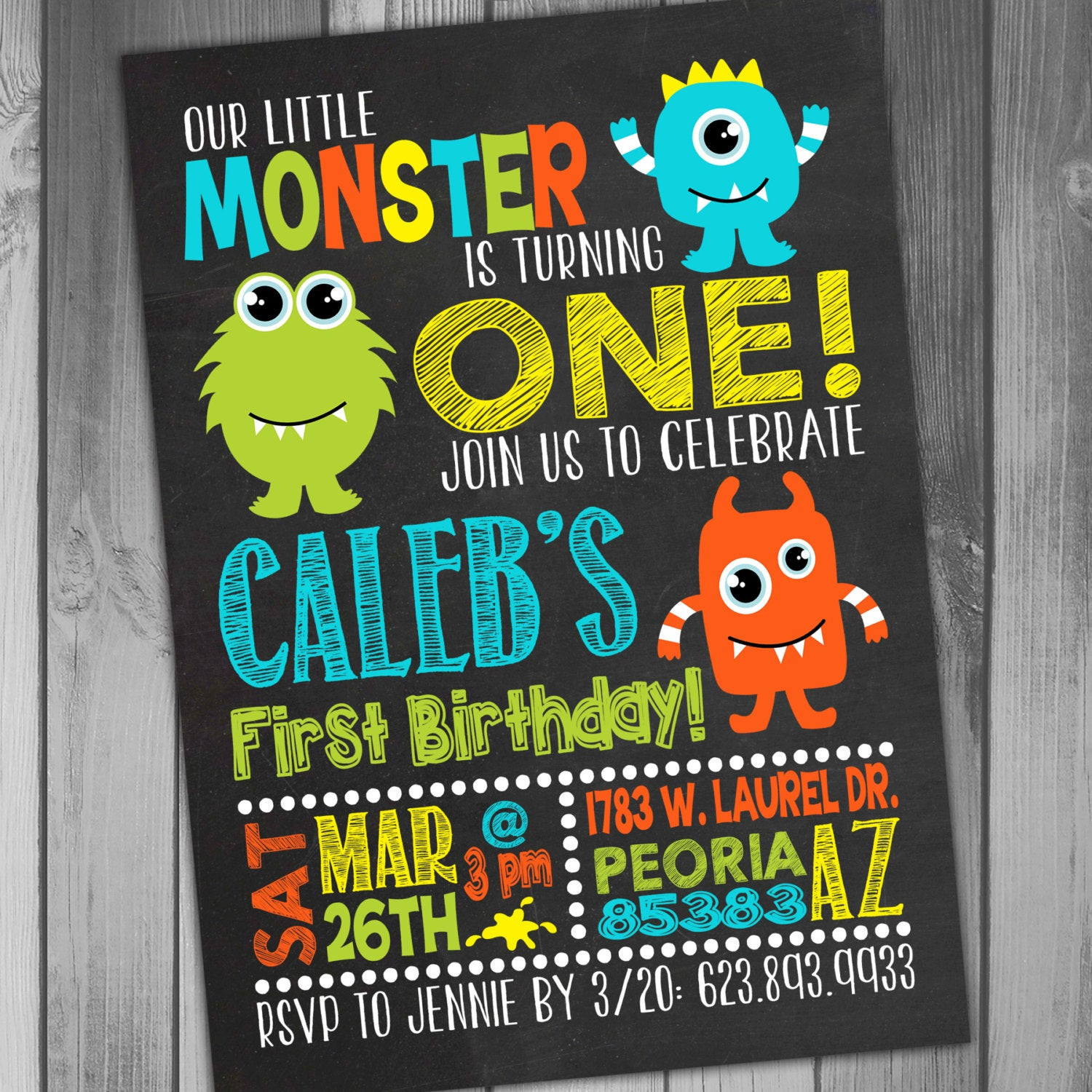 Monster Birthday Party Invitations
 Monster Birthday Invitation Little Monster Invitation Monster