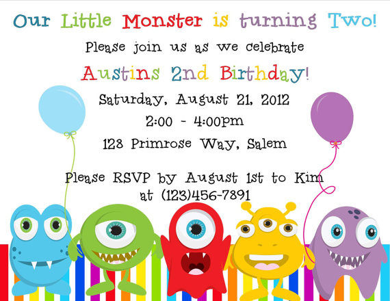 Monster Birthday Party Invitations
 Little Monster Birthday Invitation Printable File on Luulla