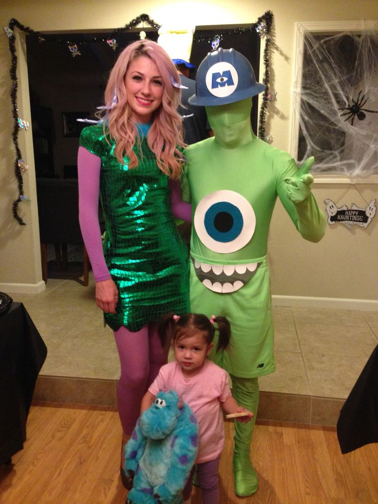 Monsters Inc Costumes DIY
 Mike Wazowski Celia and Boo costumes from Monsters Inc