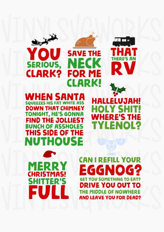 National Lampoon Christmas Quotes
 Christmas Vacation SVG FILE PACK