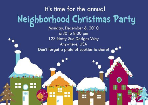 Neighborhood Christmas Party Ideas
 Items similar to Custom Neighborhood Holiday Party