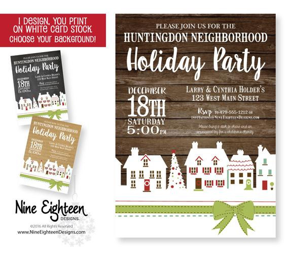 Neighborhood Christmas Party Ideas
 Personalized Neighborhood Holiday Party by NineEighteen on