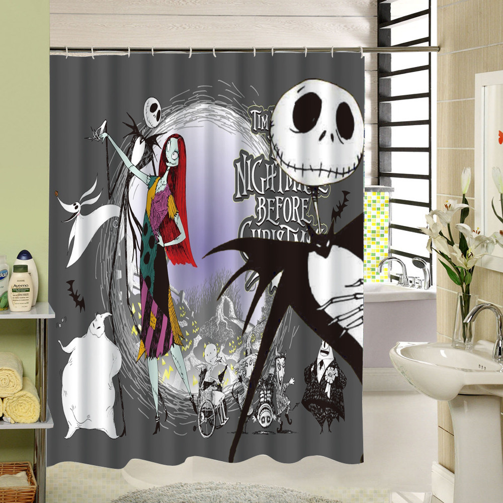 Nightmare Before Christmas Bathroom Stuff
 Waterproof 3D Halloween Shower Curtain Nightmare Before
