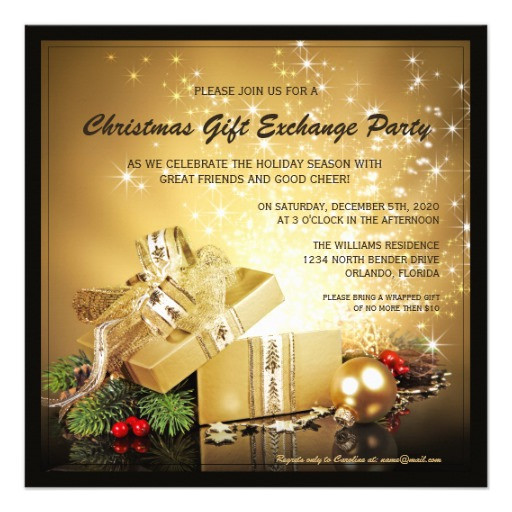 Office Christmas Party Gift Exchange Ideas
 Christmas Gift Exchange Party Invitation