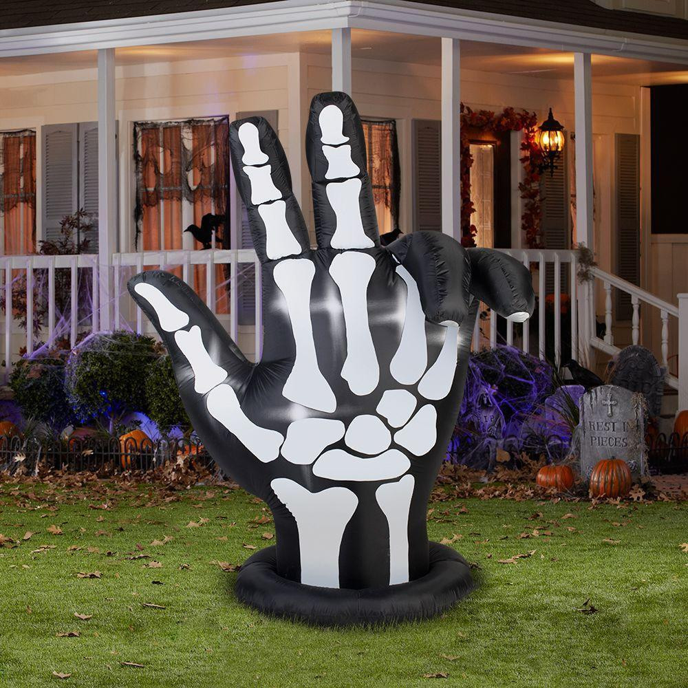 Outdoor Animated Halloween Decorations
 84" HALLOWEEN ANIMATED SKELETON HAND AIRBLOWN INFLATABLE