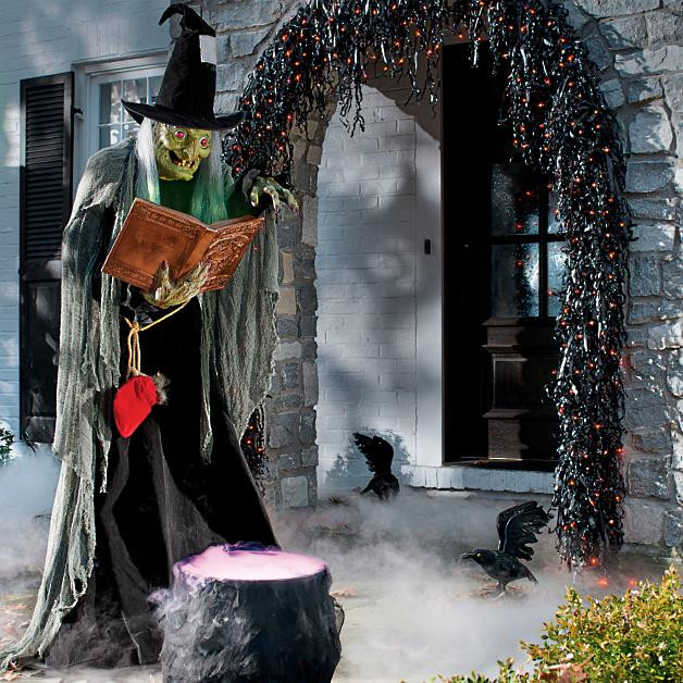Outdoor Animated Halloween Decorations
 Life size Spell Casting Witch Animated Figure