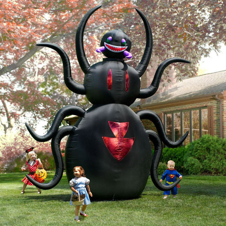 Outdoor Animated Halloween Decorations
 Massive Inflatable Animated Spider The Green Head
