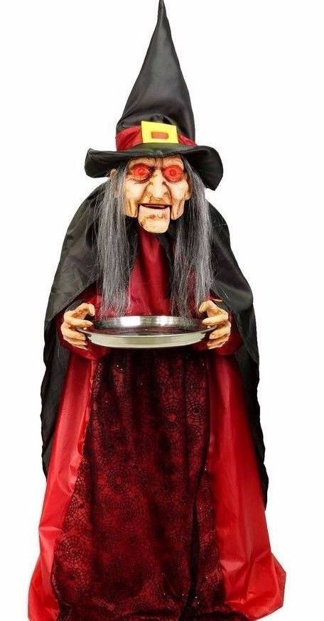 Outdoor Animated Halloween Decorations
 36" Animated Halloween Witch w Candy Bowl Sound Outdoor