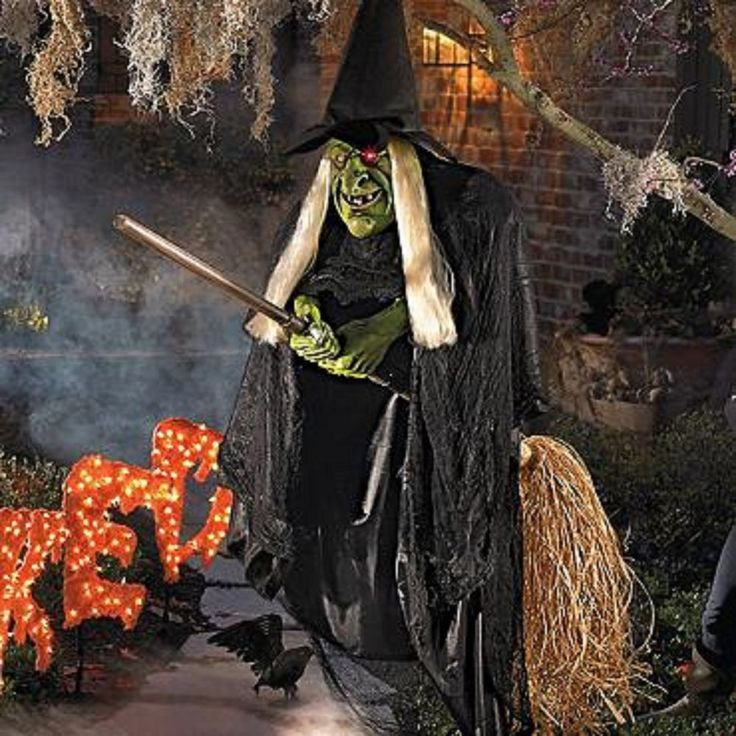 Outdoor Animated Halloween Decorations
 Animated Flying Witch Halloween Prop Haunted House Outdoor