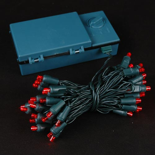 Outdoor Battery Operated Christmas Lights
 50 LED Battery Operated Christmas Lights Red on Green Wire