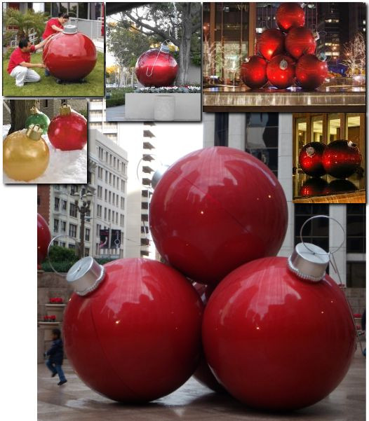 Outdoor Christmas Ball Ornaments
 Decorating Giant Holiday Christmas Ornaments DIY using