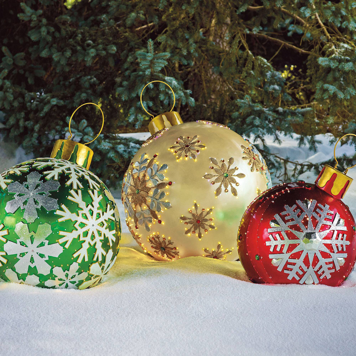 Outdoor Christmas Ball Ornaments
 Massive Fiber Optic LED Outdoor Christmas Ornaments The