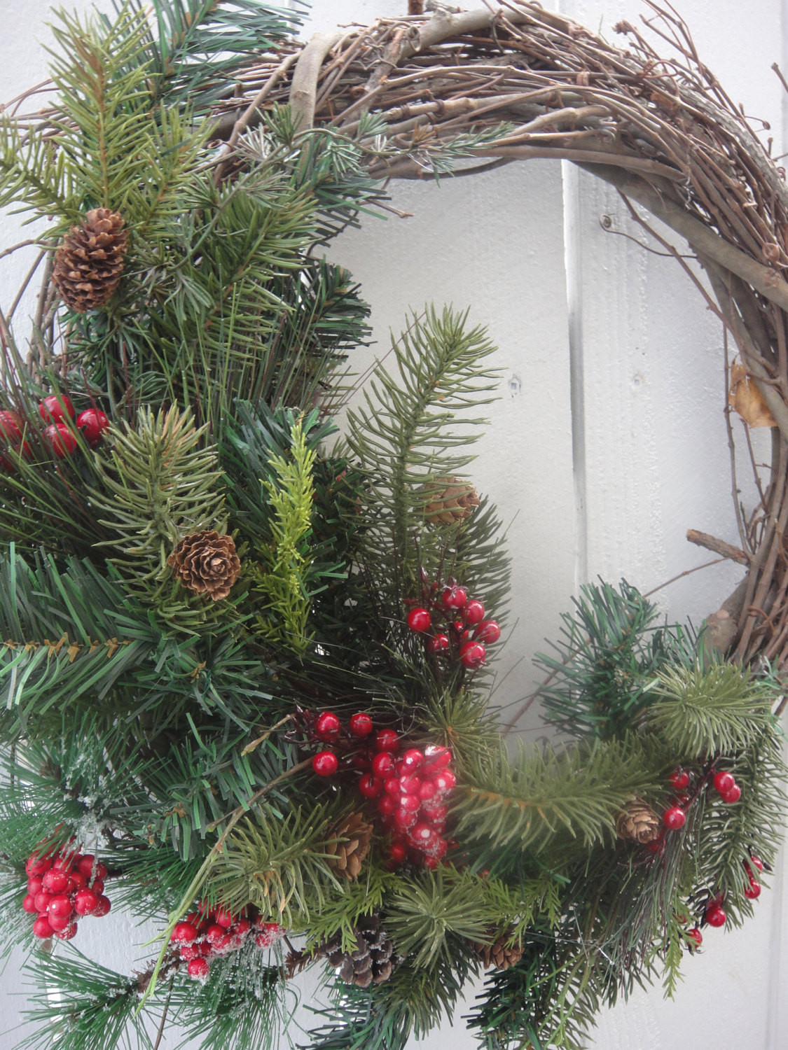 Outdoor Christmas Garland
 Christmas Wreath Outdoor Wreath Holiday Wreath by donnahubbard