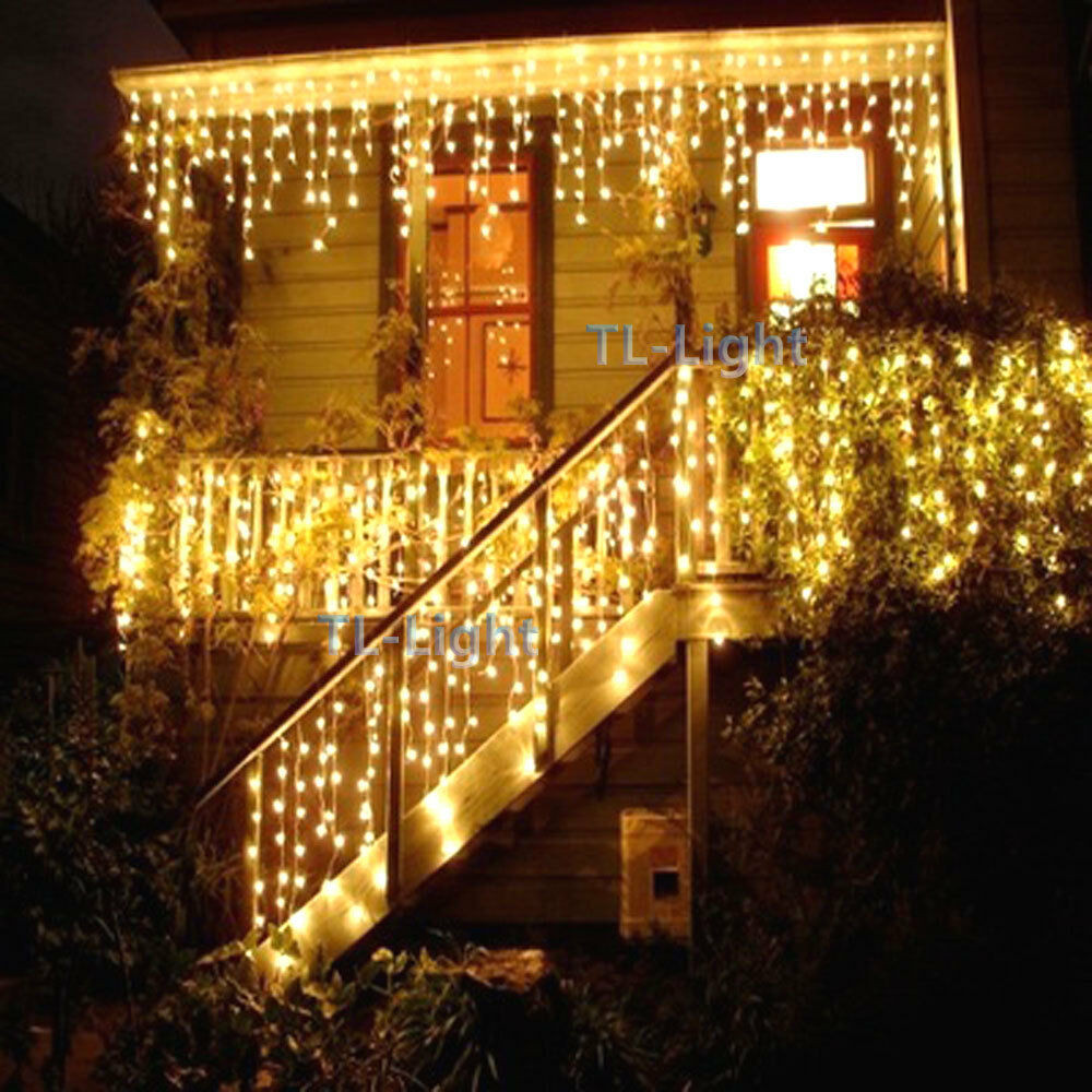 Outdoor Christmas Icicle Lights
 10FT Holiday Living 100 Warm White LED ICICLE Indoor