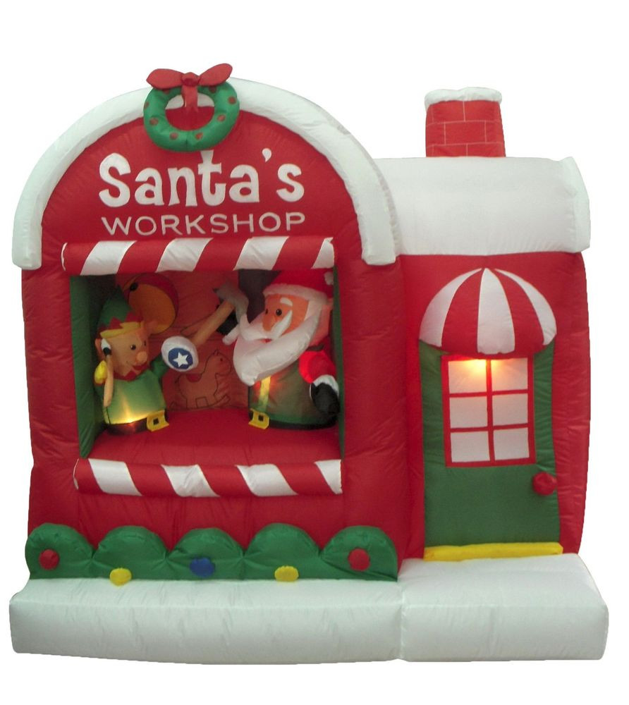 Outdoor Christmas Inflatables
 Christmas Inflatable Santa Claus Workshop Elf Yard Outdoor
