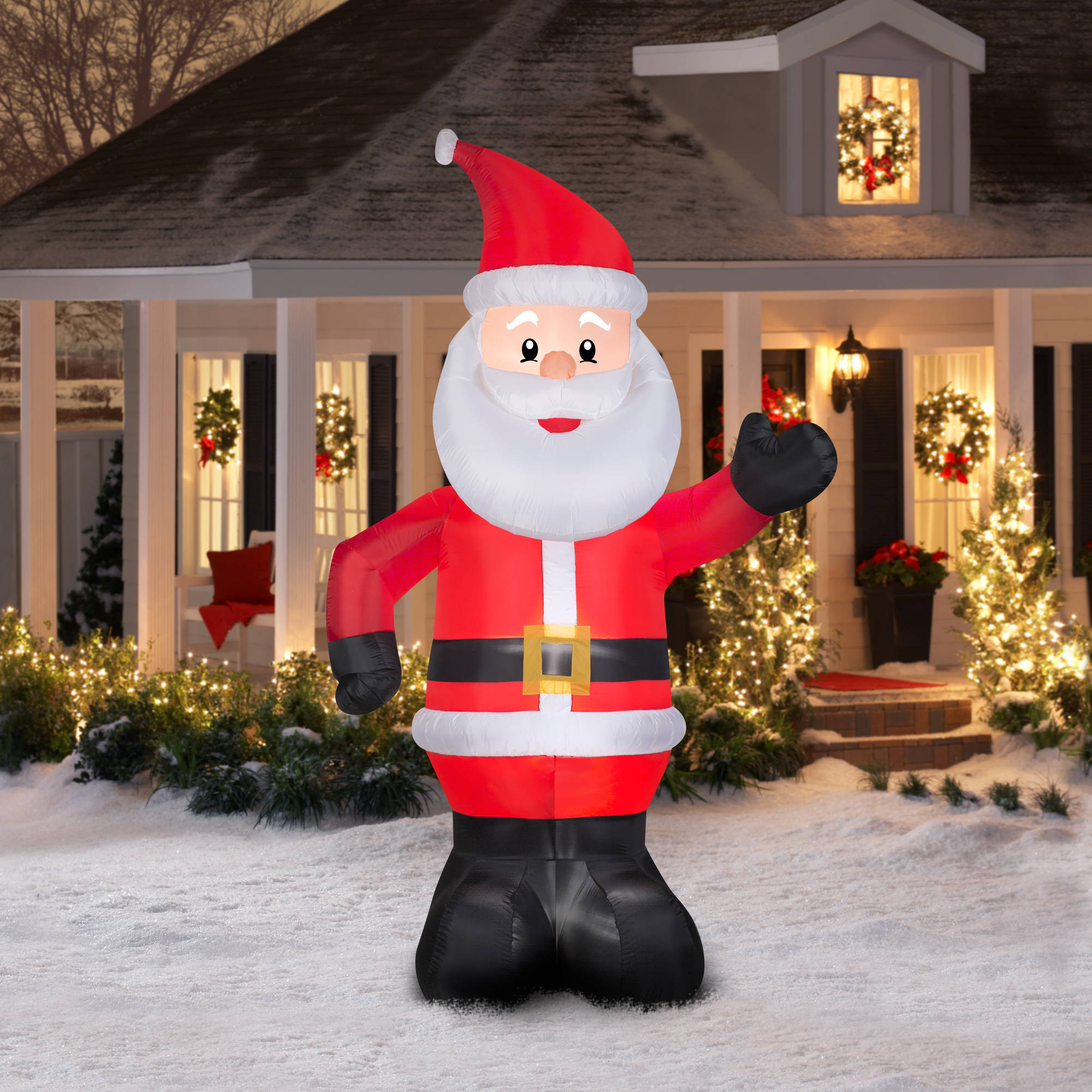 Outdoor Christmas Inflatables
 Gemmy Airblown Christmas Inflatables 10 Santa Walmart