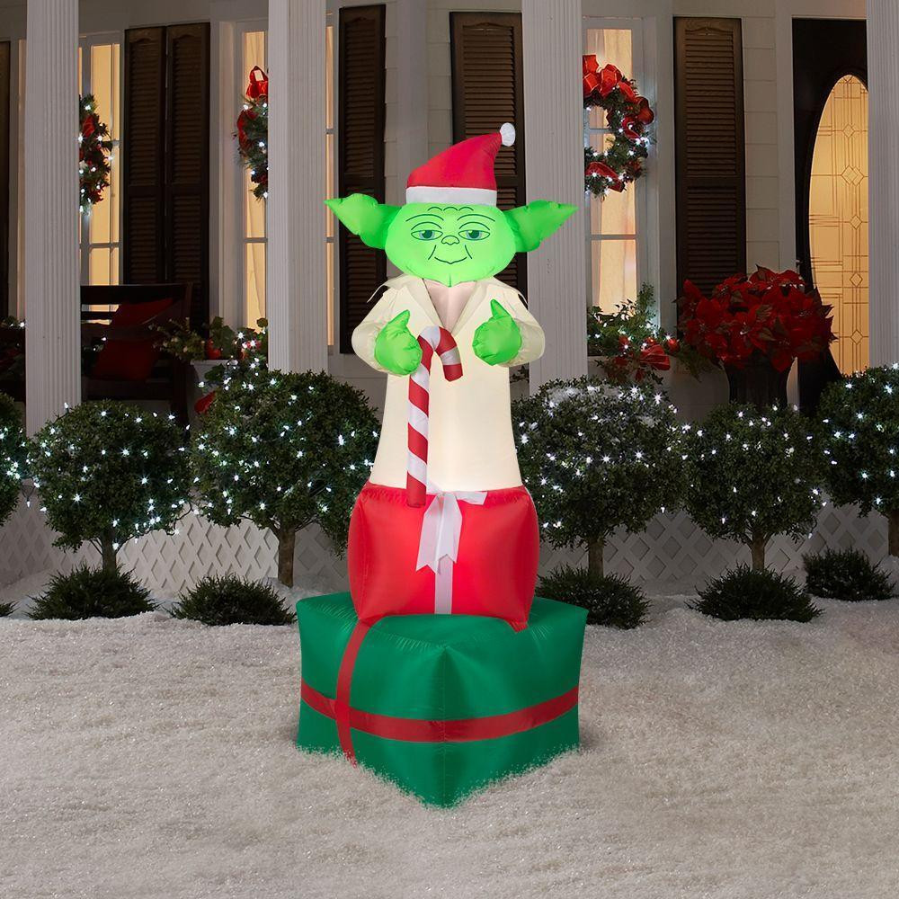 Outdoor Christmas Inflatables
 6 Yoda Christmas Airblown Inflatable Yard Decor Star