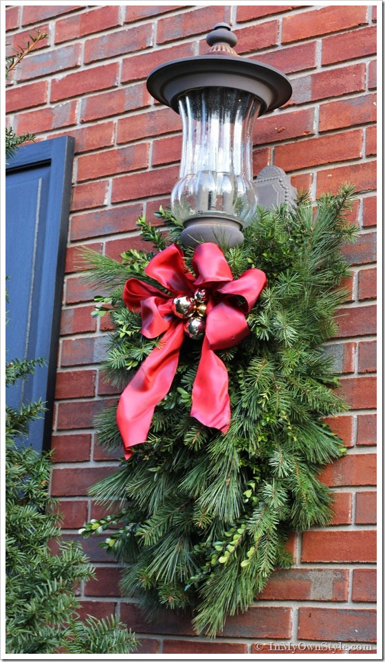 Outdoor Christmas Lamp Post Decoration
 DIY Christmas Porch Light Decoration In My Own Style