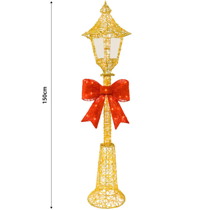 Outdoor Christmas Lamp Post Decoration
 150cm Gold Wire Lamp Post Indoor Outdoor Festive Decoration