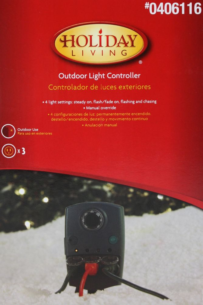 Outdoor Christmas Light Timer
 Holiday Living Mechanical 3 Outlet Outdoor Light