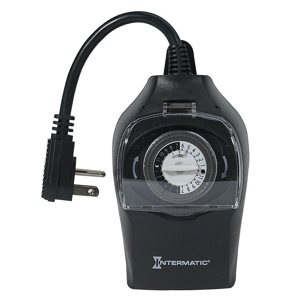 Outdoor Christmas Light Timer
 Intermatic 10 Amp 24 Hour Outdoor Plug In Timer Black