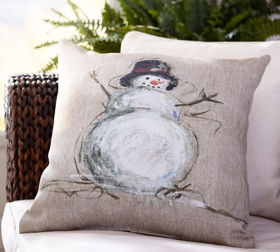 Outdoor Christmas Pillows
 Painted Snowman Indoor Outdoor Pillow