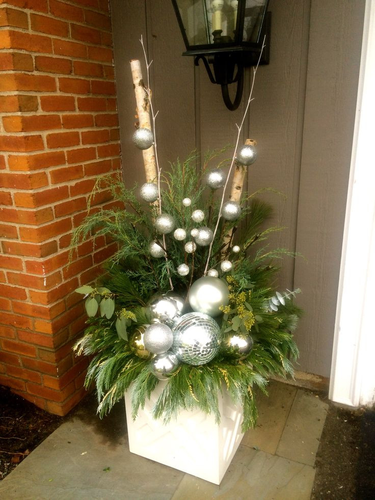 Outdoor Christmas Planters
 332 best Outdoor holiday planters images on Pinterest