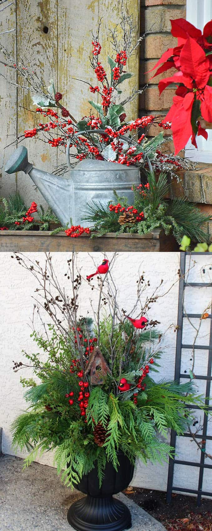 Outdoor Christmas Planters
 24 Colorful Winter Planters & Christmas Outdoor
