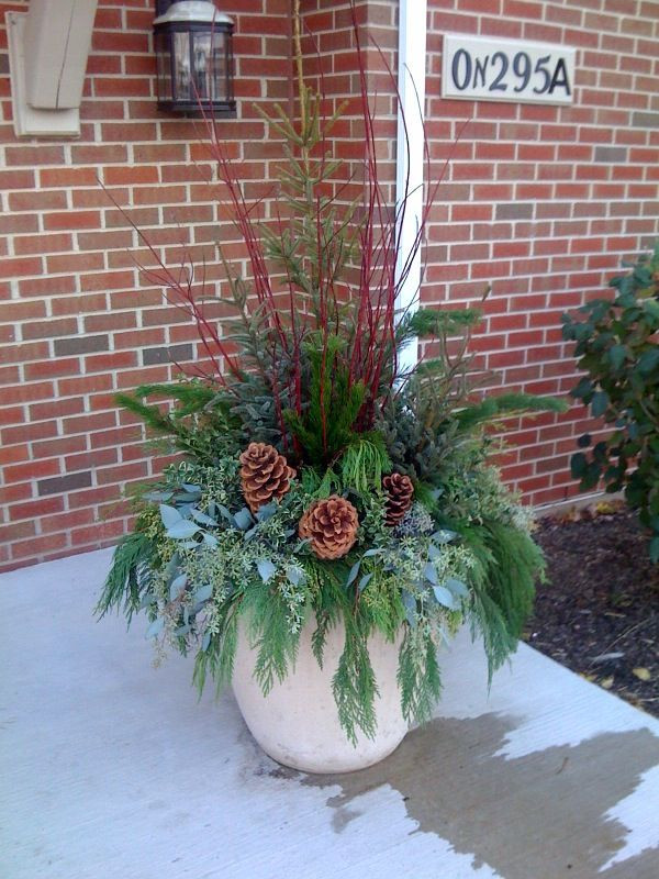 Outdoor Christmas Planters
 624 best Winter Containers images on Pinterest
