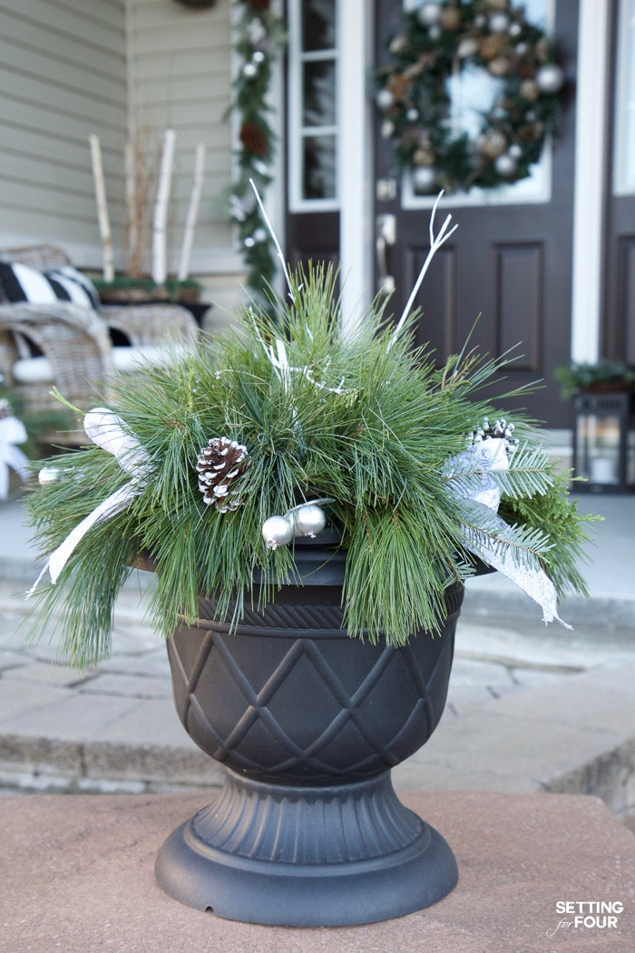 Outdoor Christmas Planters
 Quick and Easy Outdoor Christmas Planter Holiday