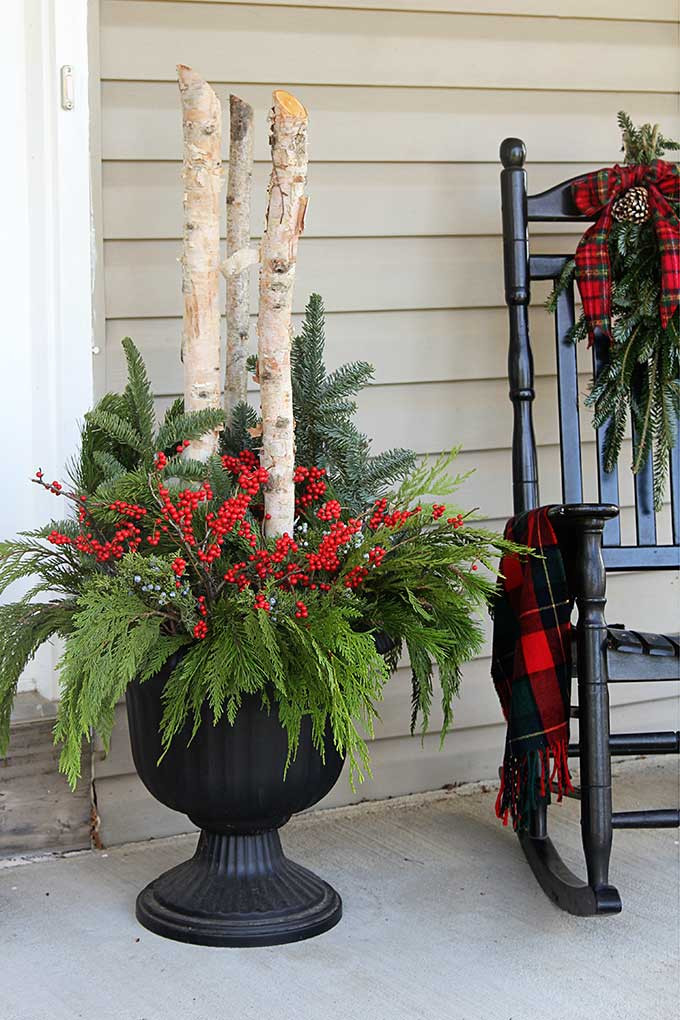 Outdoor Christmas Planters
 How To Make Outdoor Christmas Planters House of Hawthornes