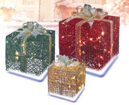Outdoor Christmas Present Decorations
 Lighted Gift Boxes