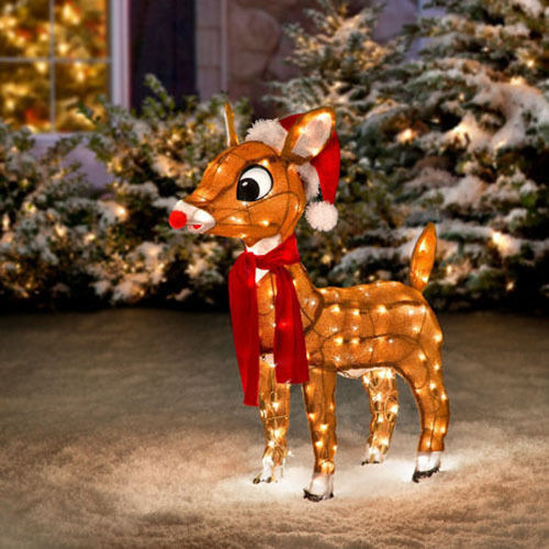 Outdoor Christmas Reindeer
 Pre Lit Lighted Pretty Rudolph Reindeer Christmas Outdoor
