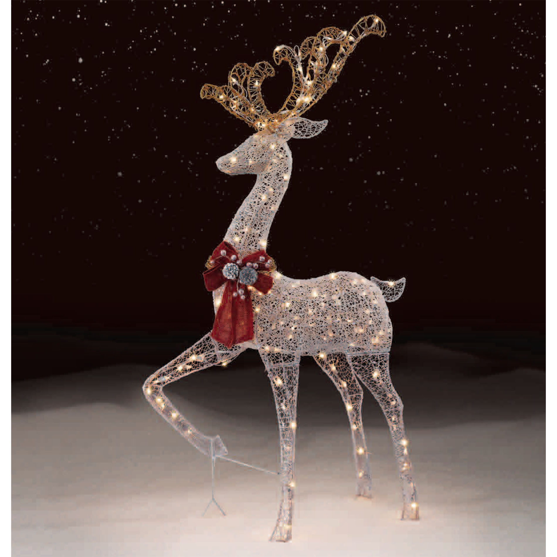 Outdoor Christmas Reindeer
 Trimming Traditions Outdoor 200 Light Silver Mesh Standing