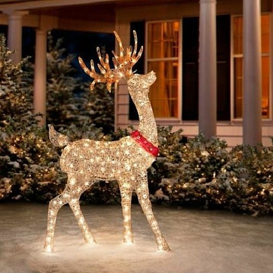 Outdoor Christmas Reindeer Decorations Lighted
 Buy SALE 60" Outdoor Lighted Pre Lit Golden Buck Reindeer