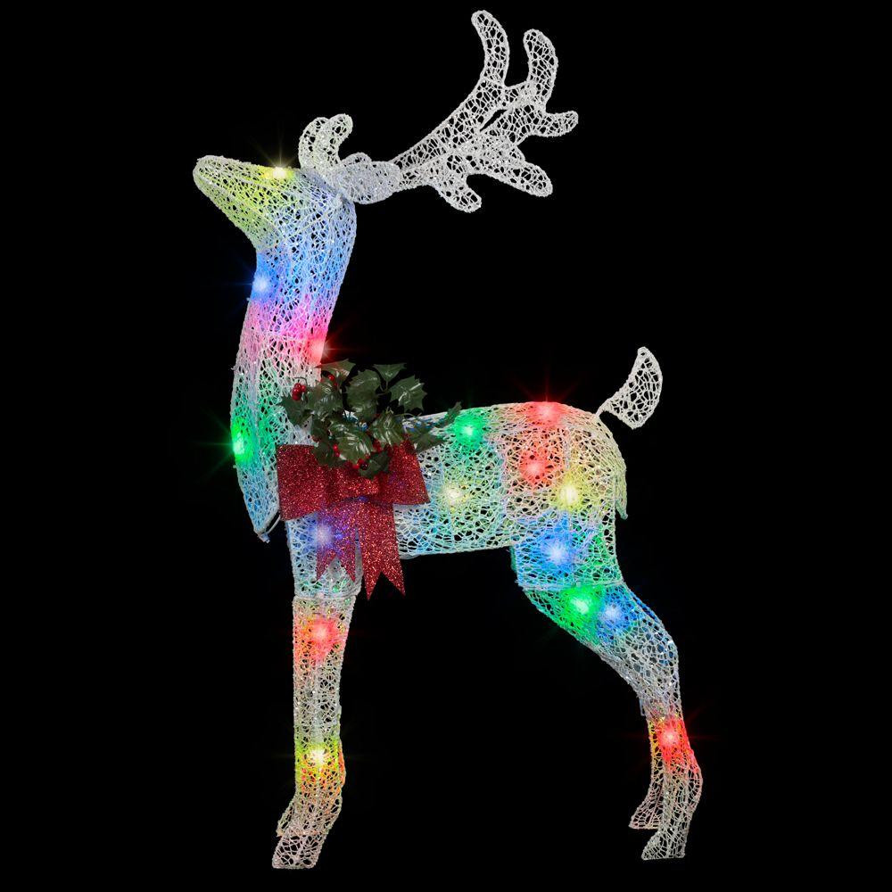 Outdoor Christmas Reindeer Decorations Lighted
 APPLights 49 41 in Lighted Crystal Swirl Buck Yard