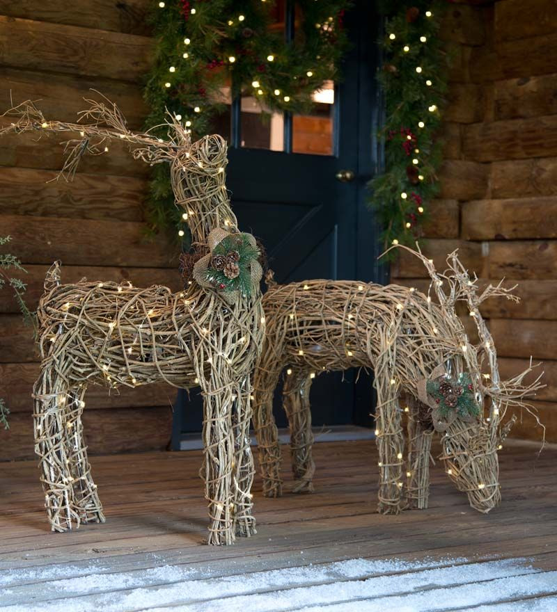 Outdoor Christmas Reindeer Decorations Lighted
 Lighted Rattan Reindeer are natural and rustic and