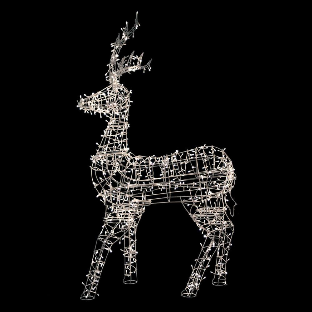 Outdoor Christmas Reindeer Lights
 60" White LED Lighted Standing Reindeer Outdoor Christmas