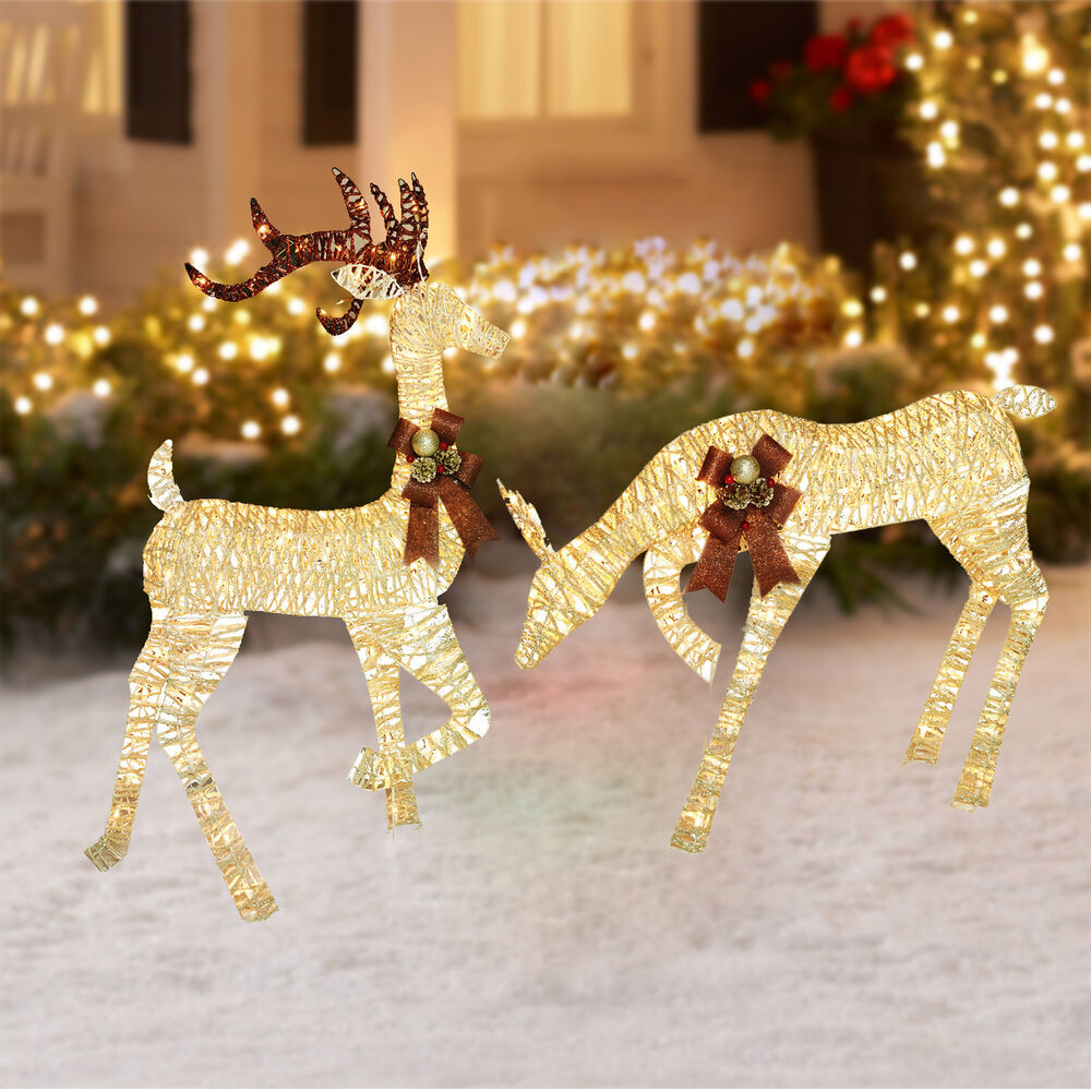 Outdoor Christmas Reindeer Lights
 Lighted Outdoor Christmas Decoration Reindeer Holiday Xmas