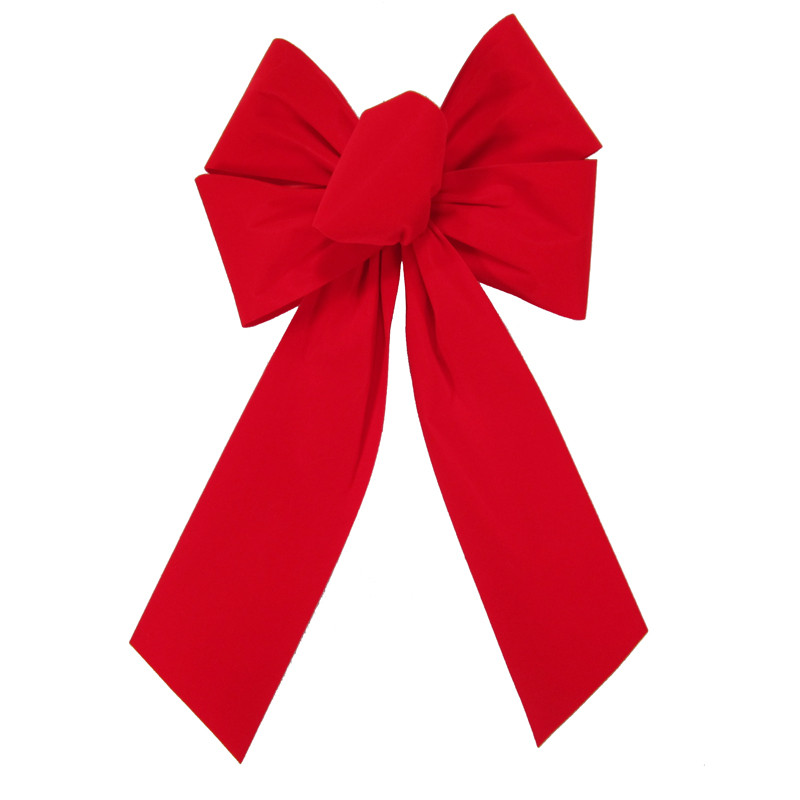 Outdoor Christmas Ribbon
 Outdoor Bright Red Velvet Bows 2 5