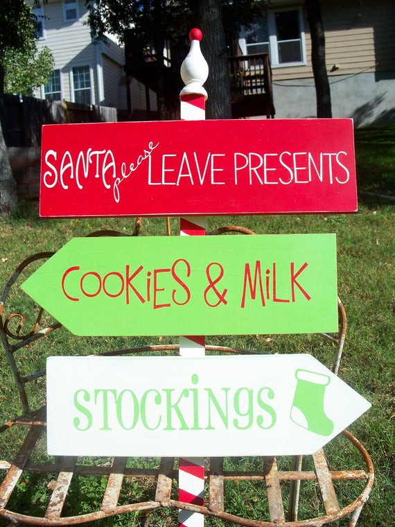 Outdoor Christmas Signs
 Items similar to Christmas Yard Stakes Directional Signs