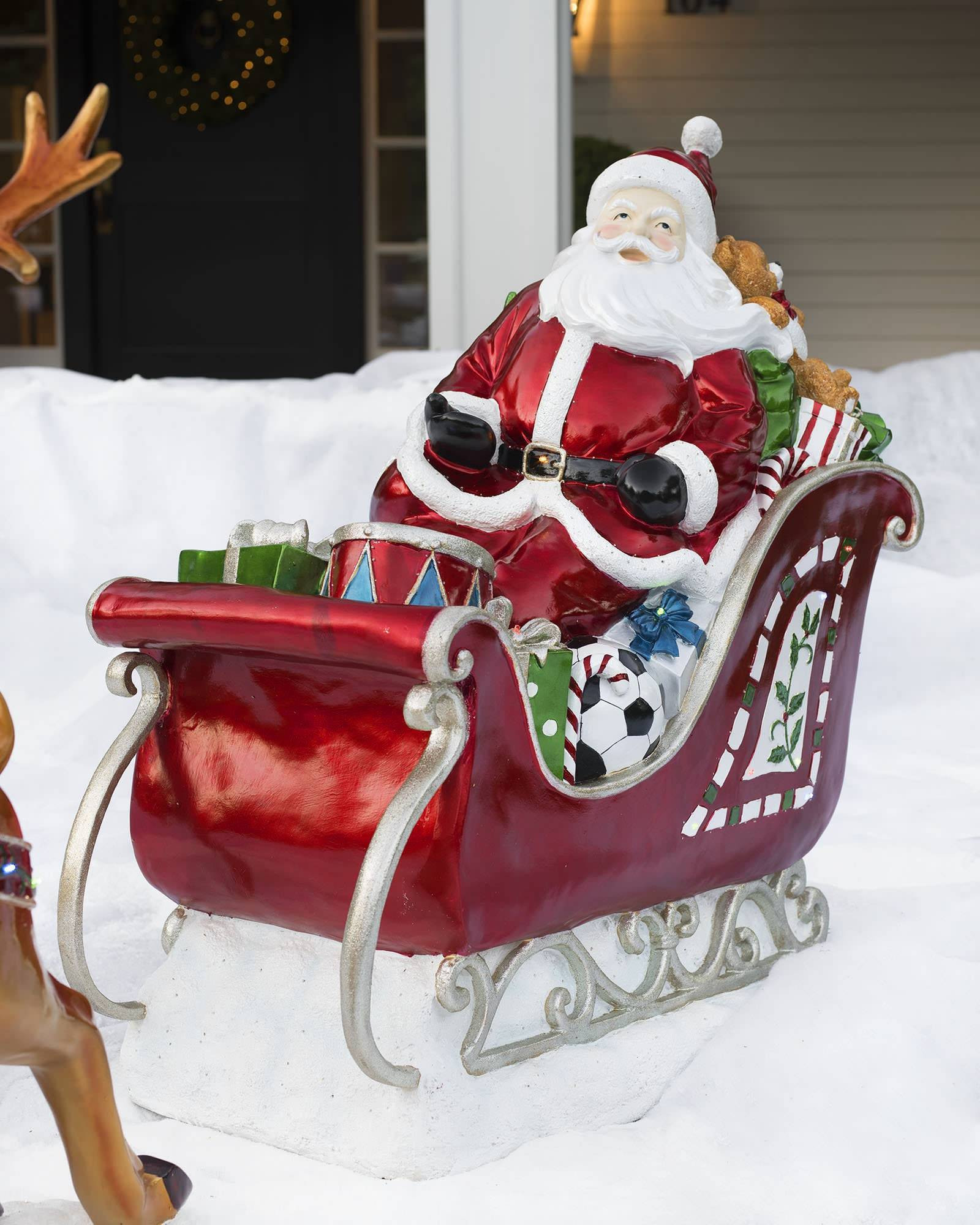 Outdoor Christmas Sleigh
 Outdoor Fiber Optic Santa in Sleigh