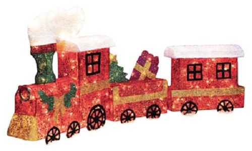 Outdoor Christmas Train
 Sylvania 3 Piece 24" 3D Sisal Christmas Train Yard Decor w