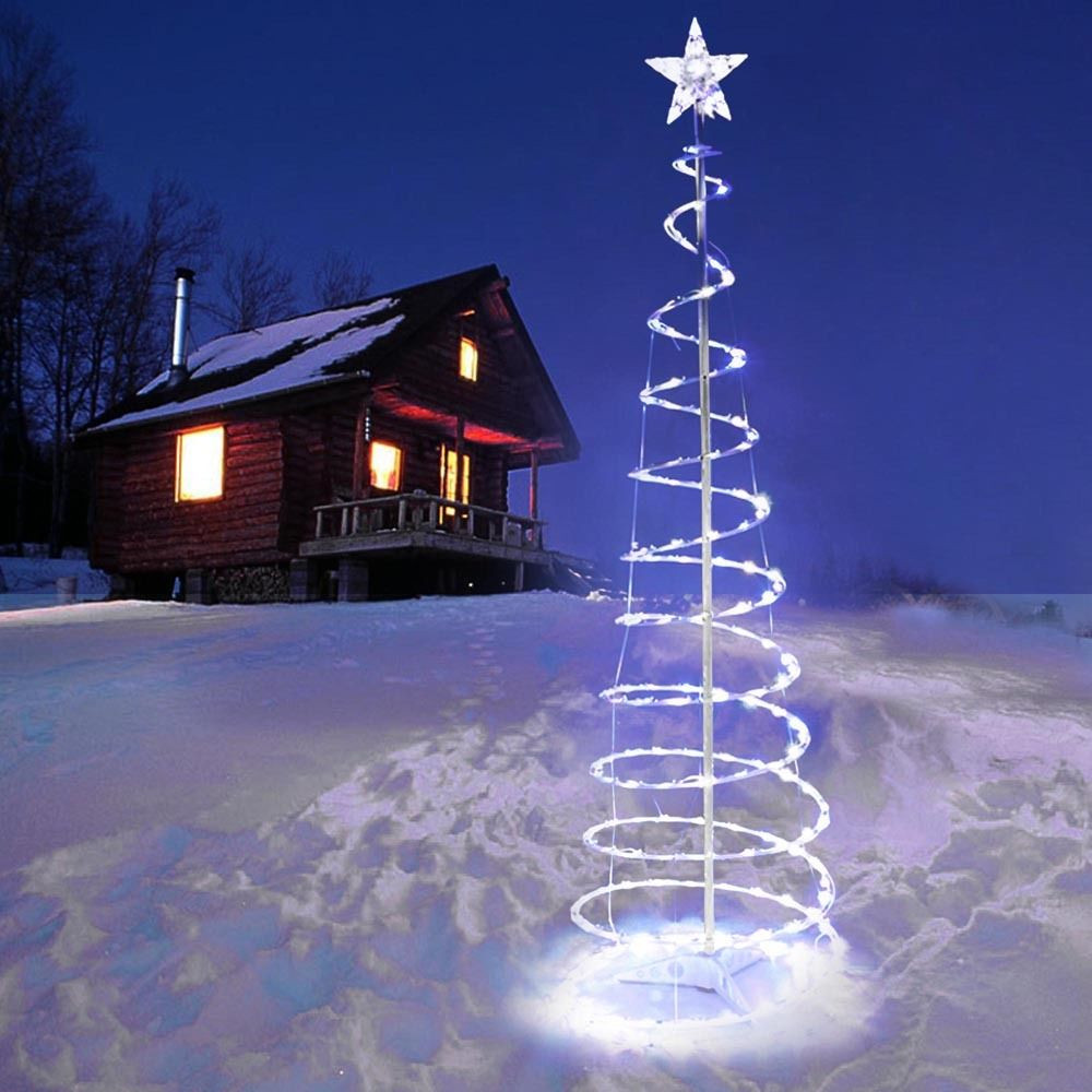 Outdoor Christmas Tree With Lights
 5 Spiral Tree LED Christmas Light Cool White In Outdoor