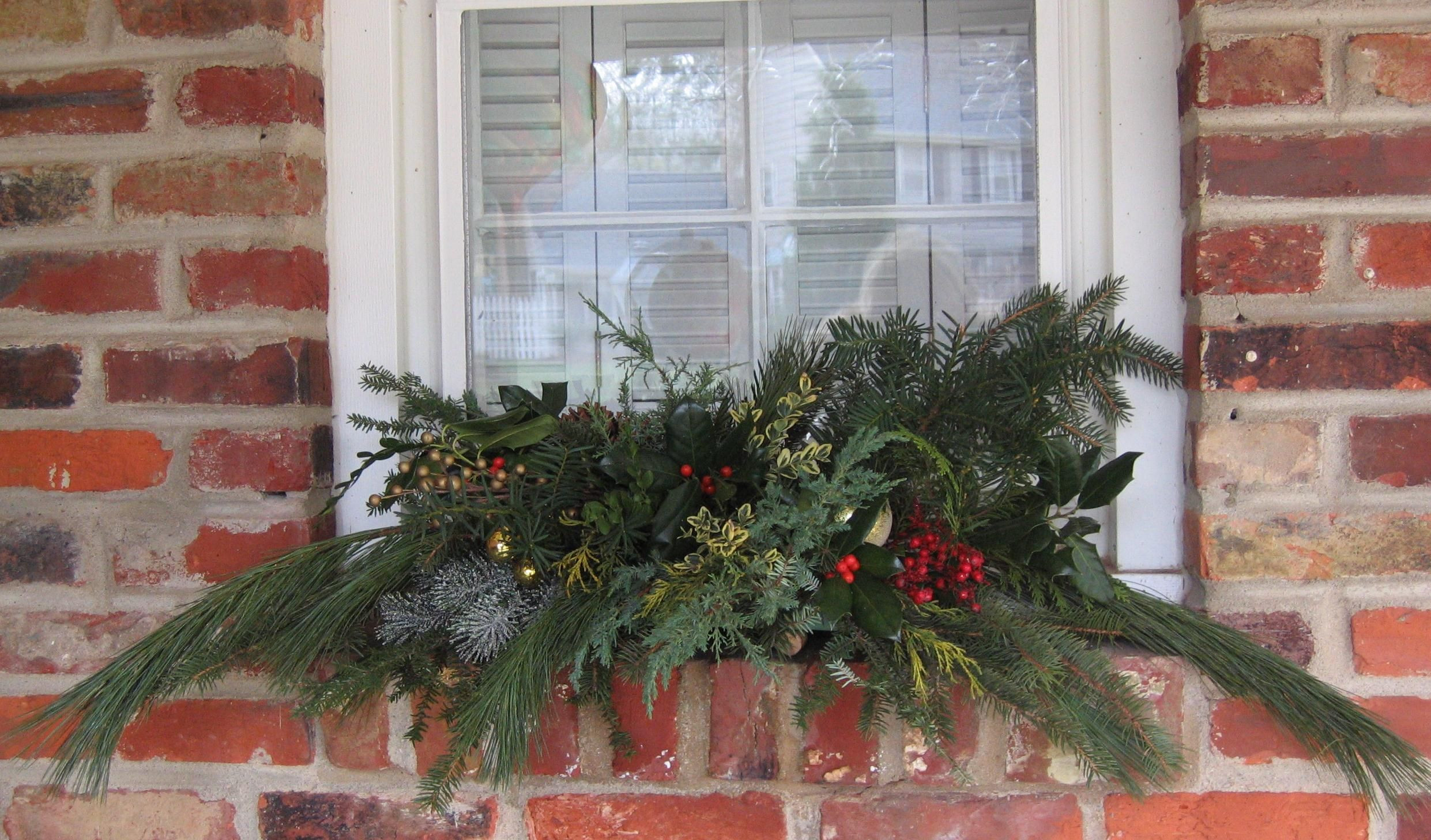 Outdoor Christmas Window Swags
 DIY Create a Christmas window swag with winter greens