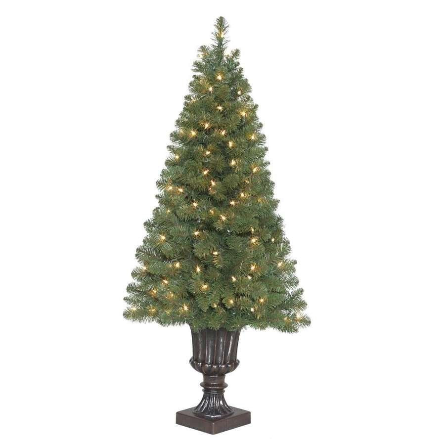 Outdoor Entryway Christmas Trees
 Holiday Living 4 ft Arctic Pine Pre Lit Potted Artificial